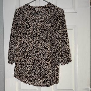 Maurices Leopard Print Top in Beige, Black and Brown